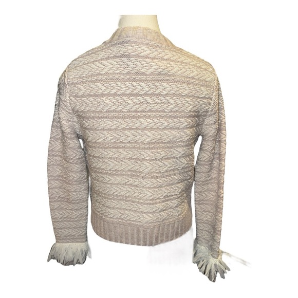 Club Monaco Mahssa Wool Sweater Jacket Size XS Preppy Tweed Fringe - Picture 5 of 8